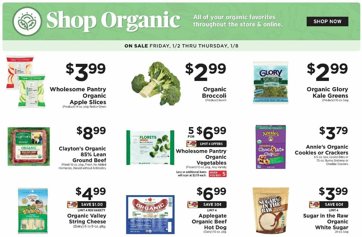 ShopRite Shop Organic Weekly Ad from January 2