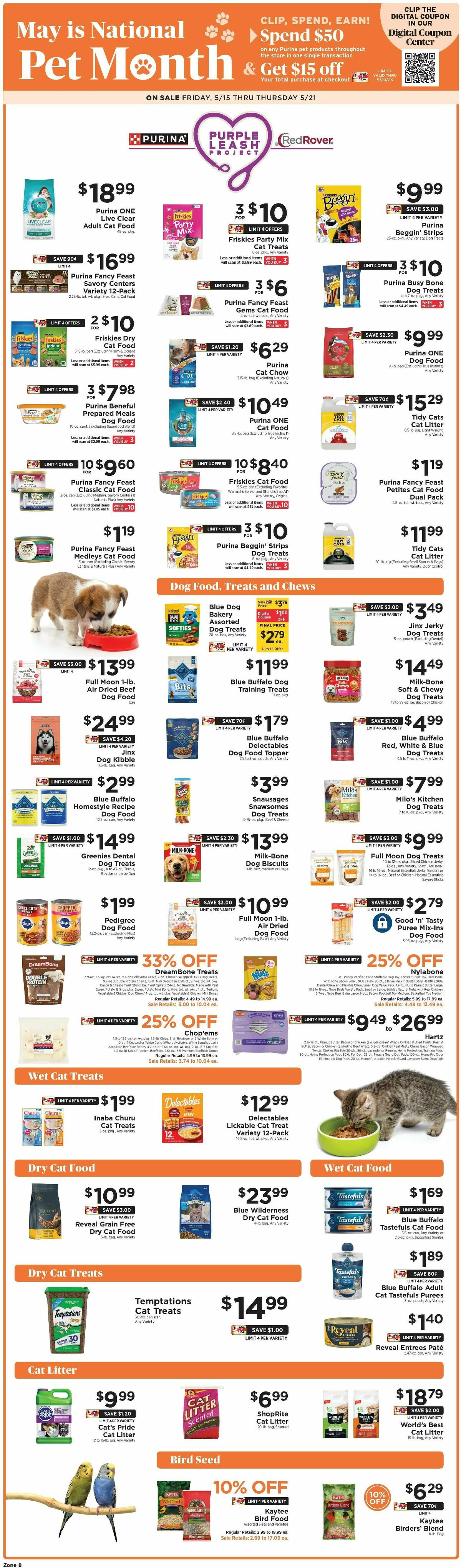 ShopRite Pets Shop Picks Weekly Ad from May 15