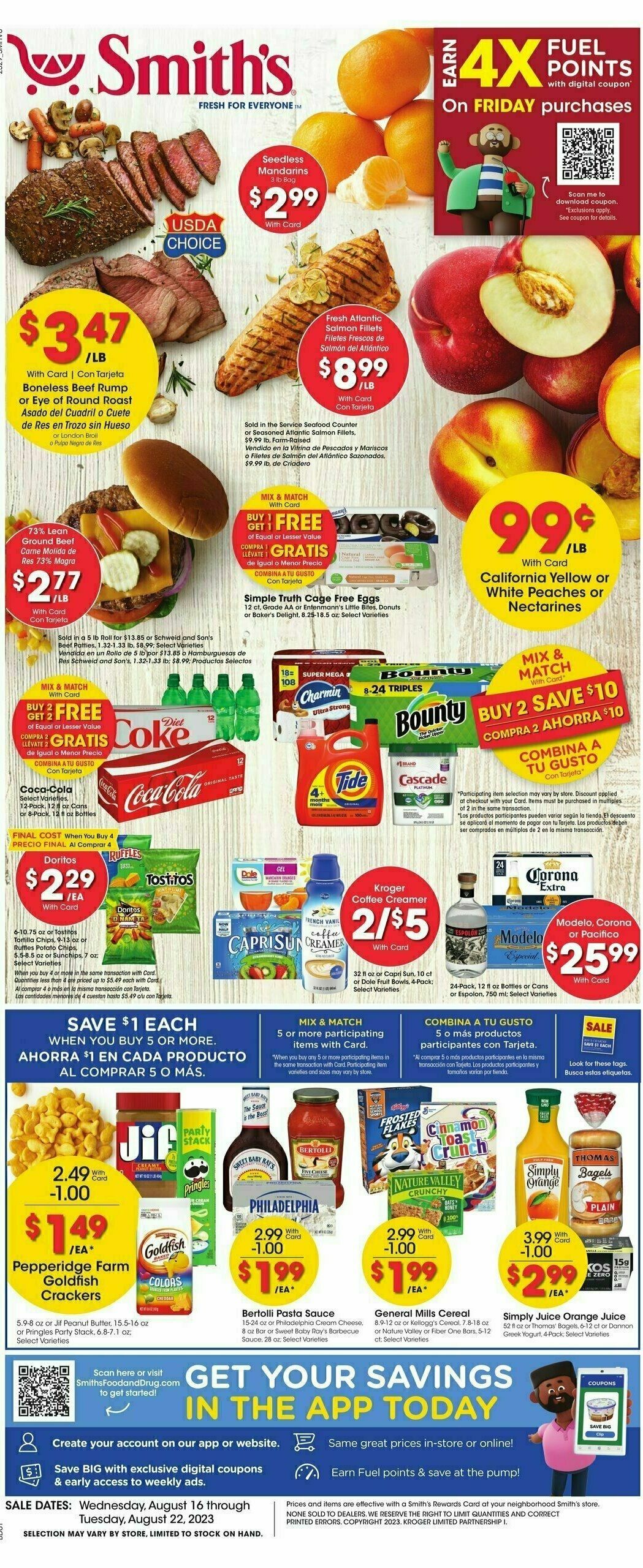 Smith's Weekly Ad from August 16