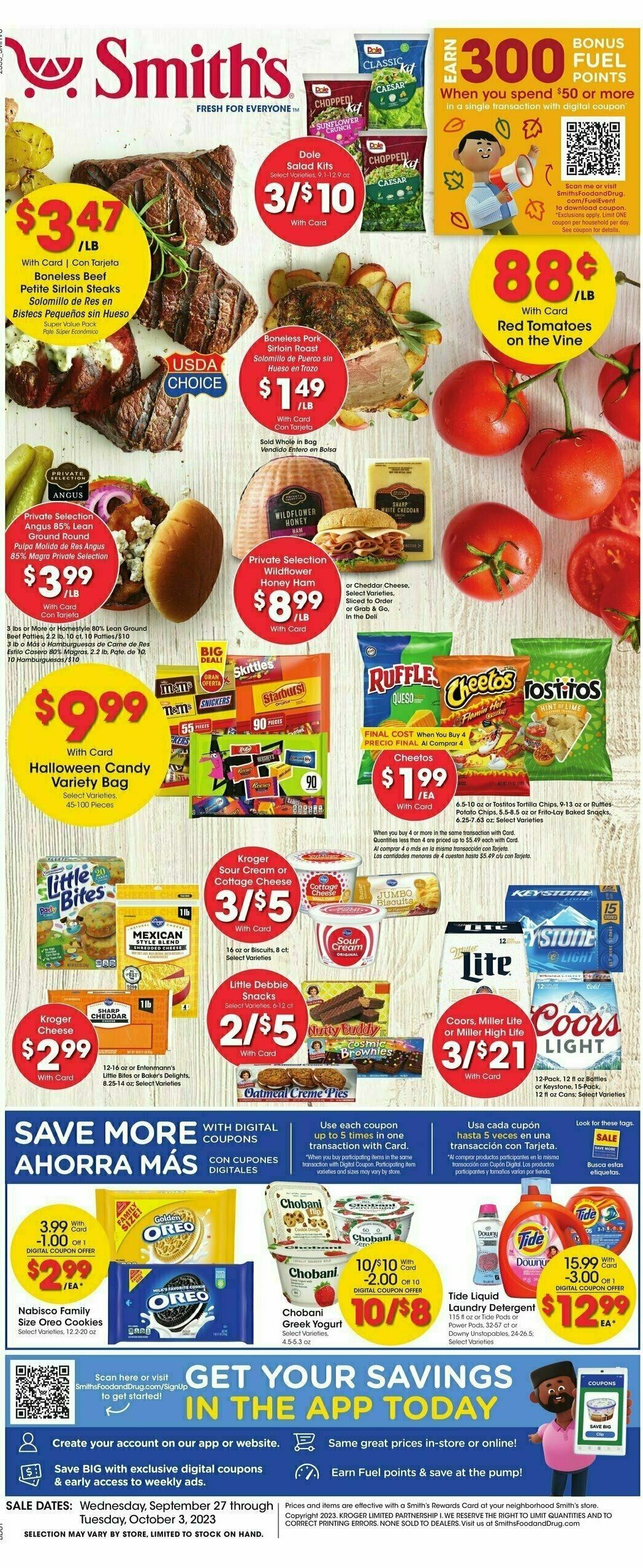 Smith's Weekly Ad from September 27
