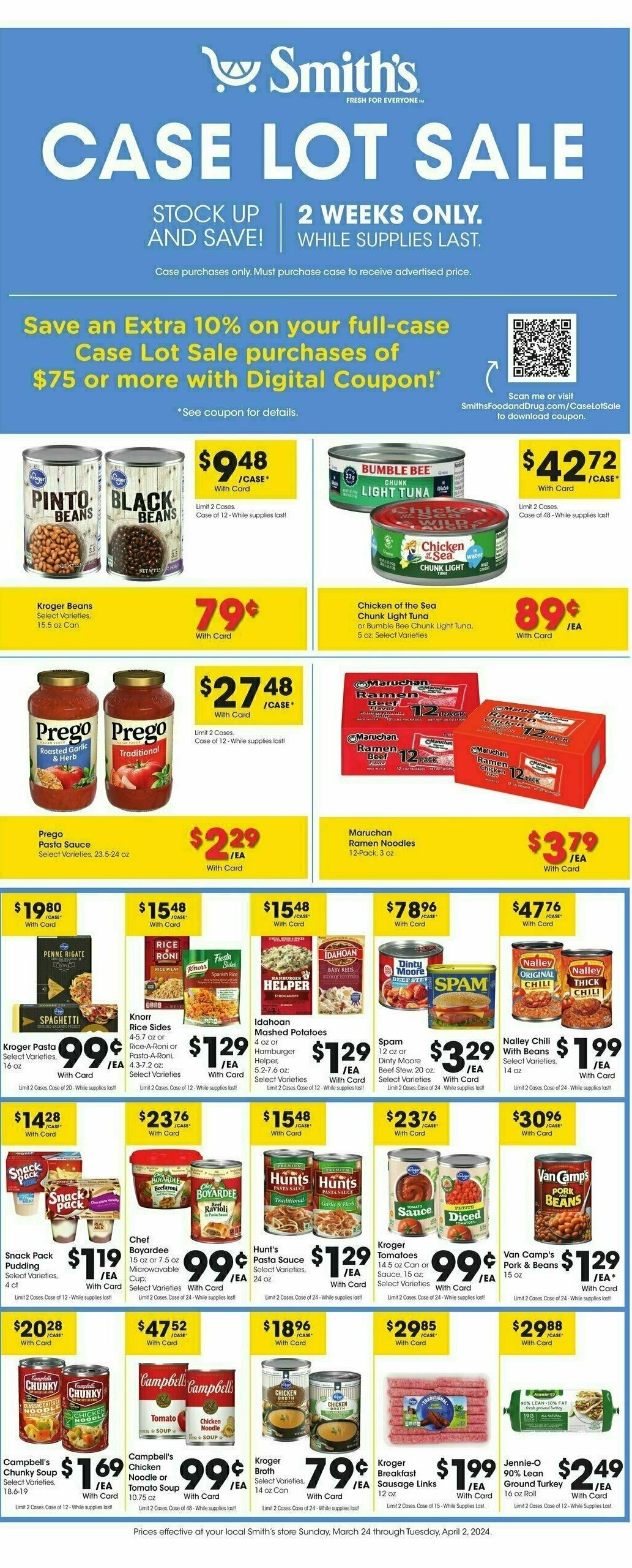 Smith's Case Lot Sale Weekly Ad from March 24