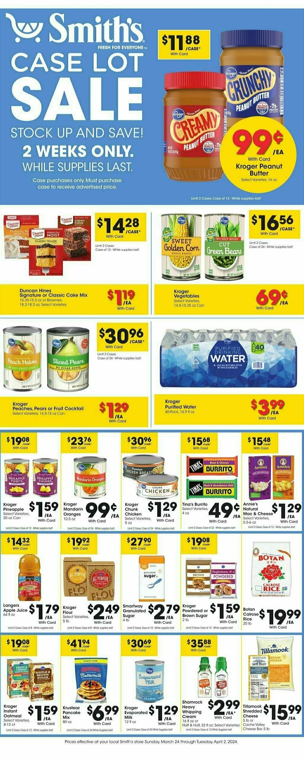 Smith's Case Lot Sale Weekly Ad from March 24