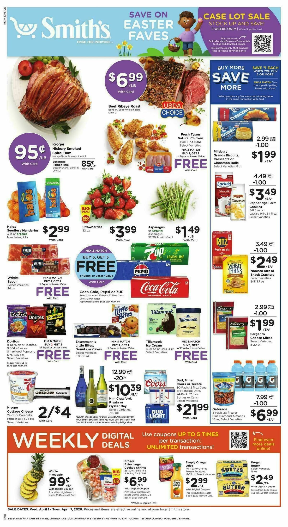 Smith's Weekly Ad from April 1
