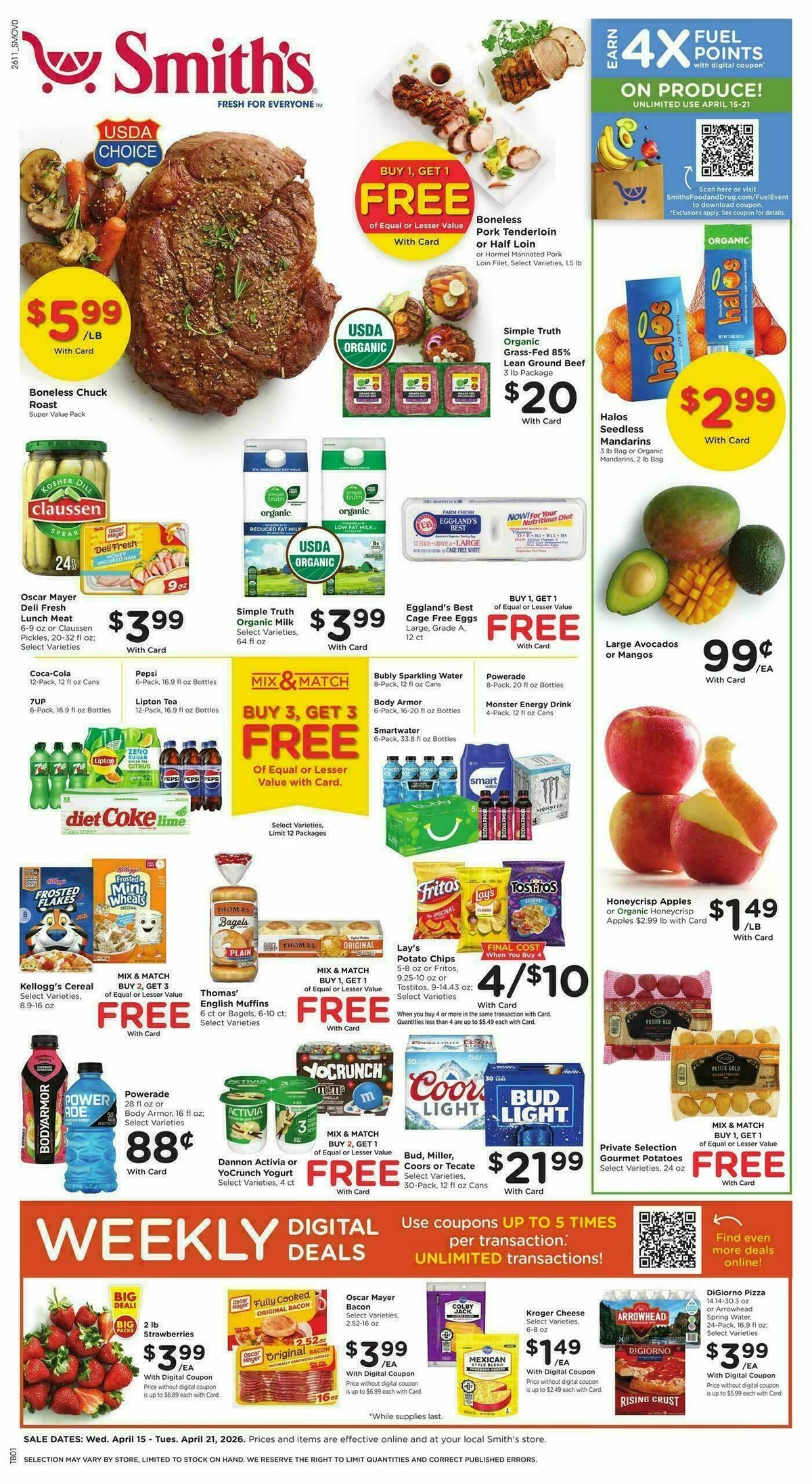 Smith's Weekly Ad from April 15