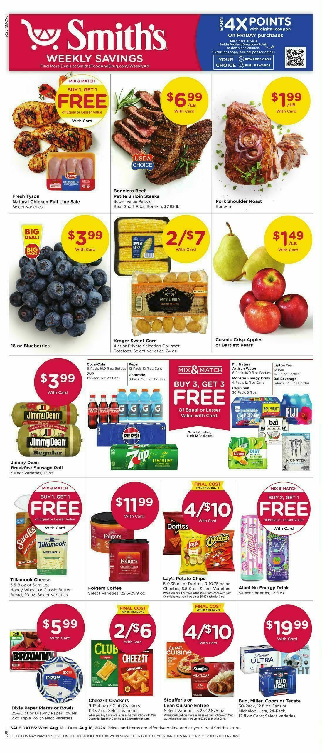 Smith's Weekly Ad from August 12