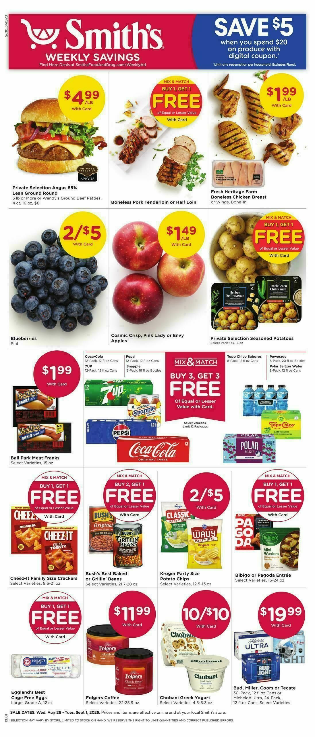 Smith's Weekly Ad from August 26
