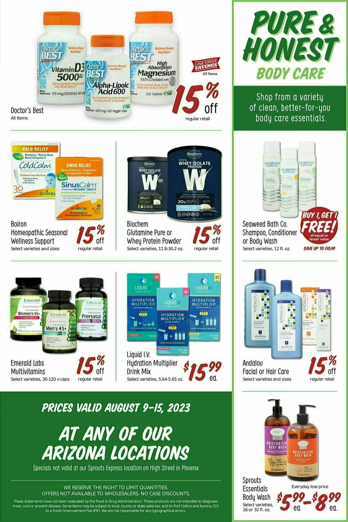 Sprouts Farmers Market Weekly Ad from August 9