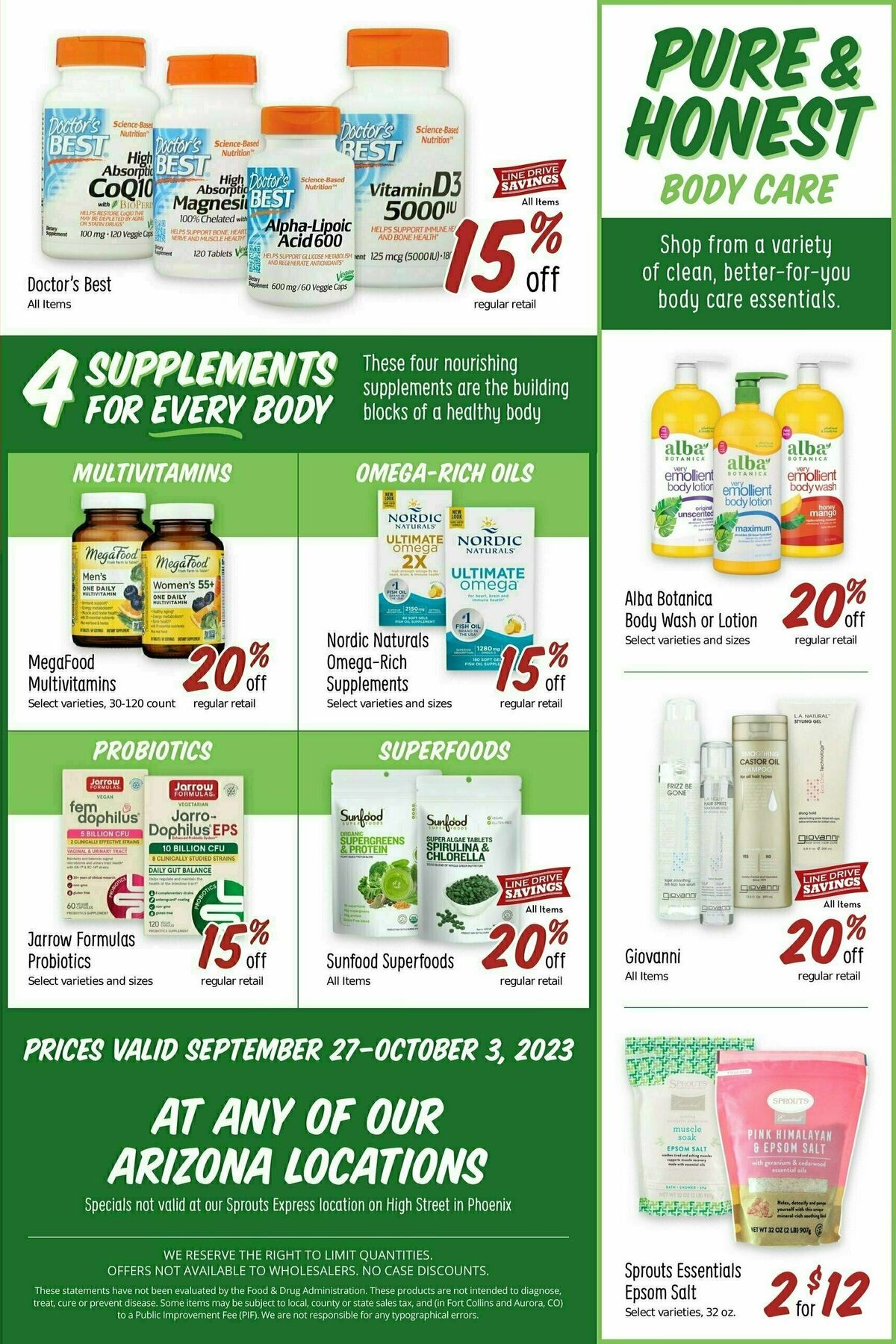 Sprouts Farmers Market Weekly Ad from September 27