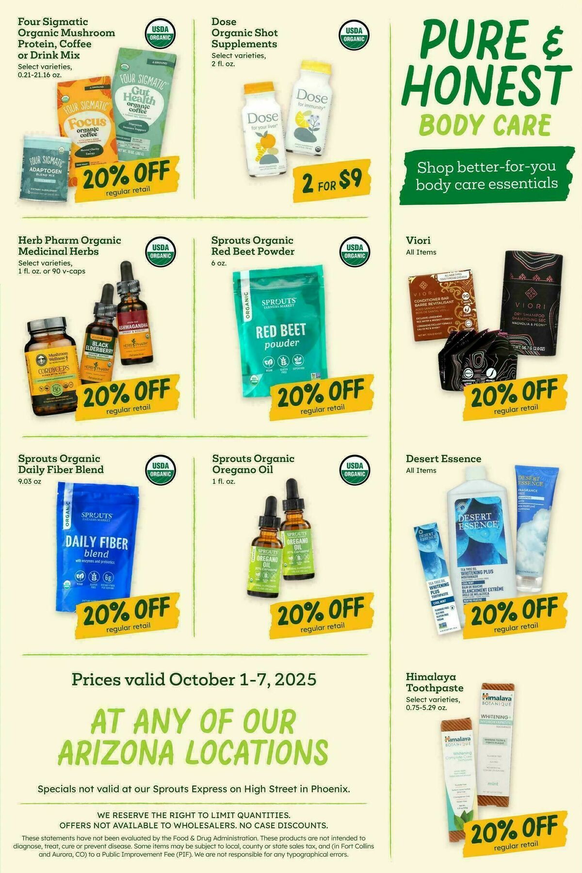 Sprouts Farmers Market Weekly Ad from October 1