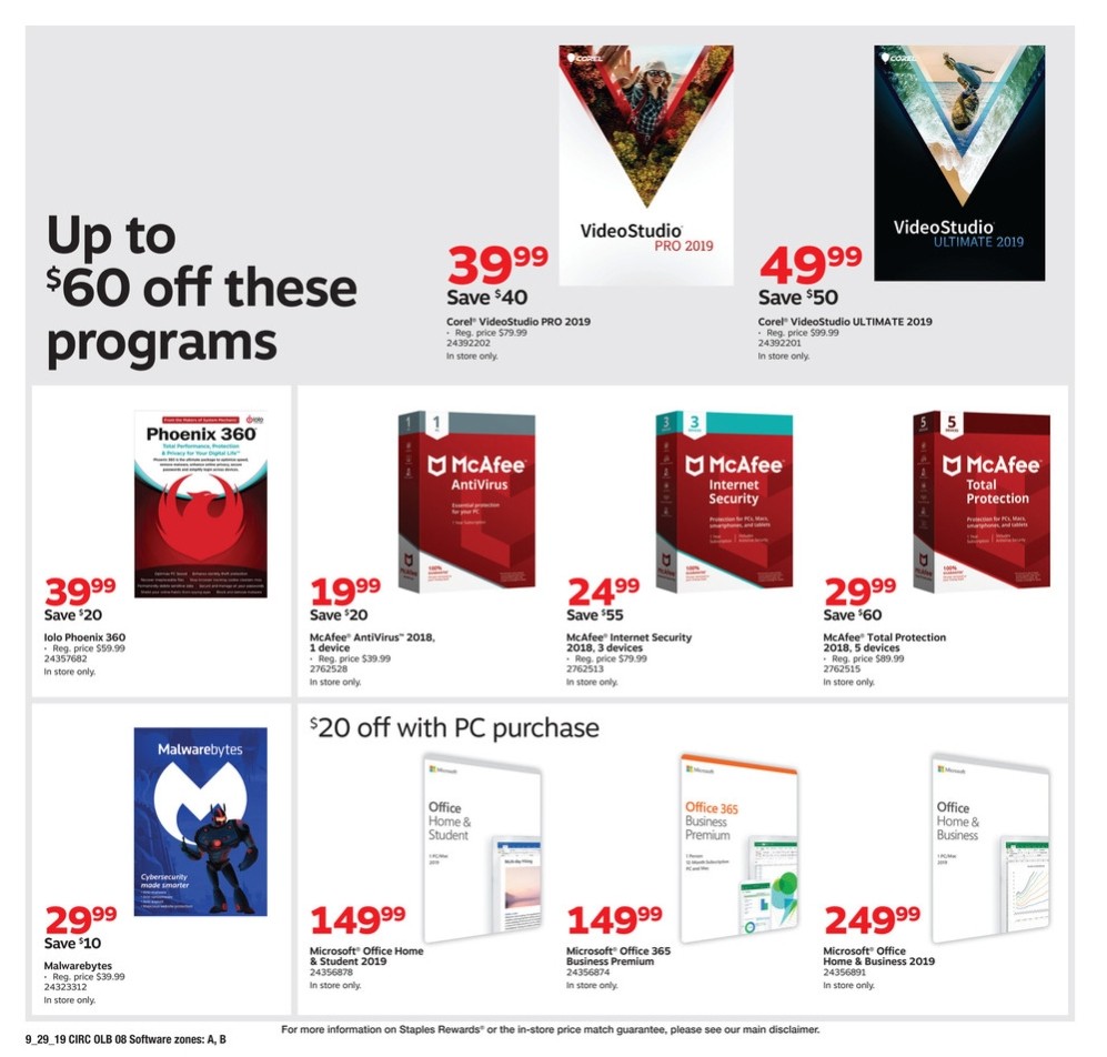 Staples Weekly Ad from September 29