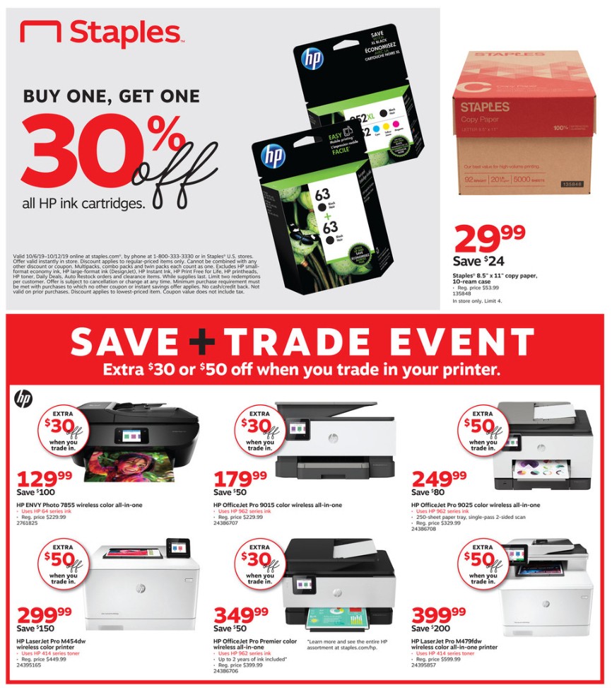 Staples Weekly Ad from October 6