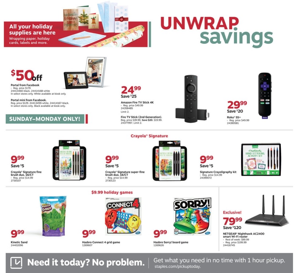 Staples Weekly Ad from December 1
