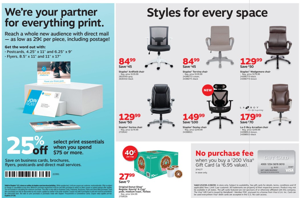 Staples Weekly Ad from January 12