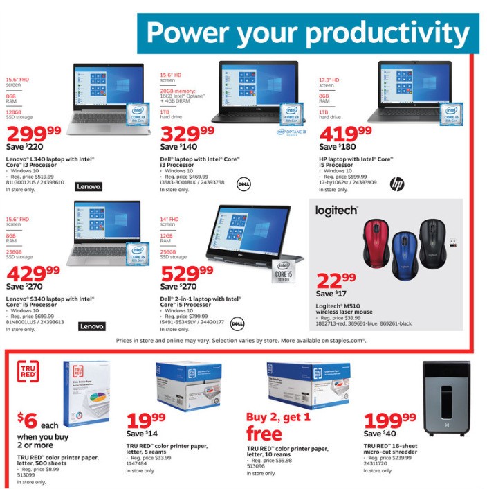 Staples Weekly Ad from January 12