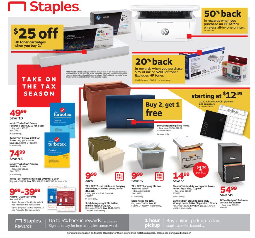 Staples Weekly Ad from January 12