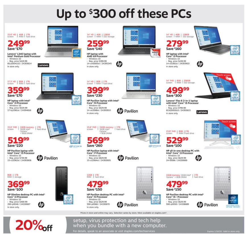 Staples Weekly Ad from January 12