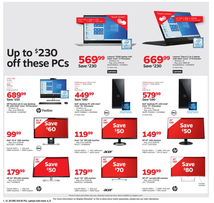 Staples Weekly Ad from January 12