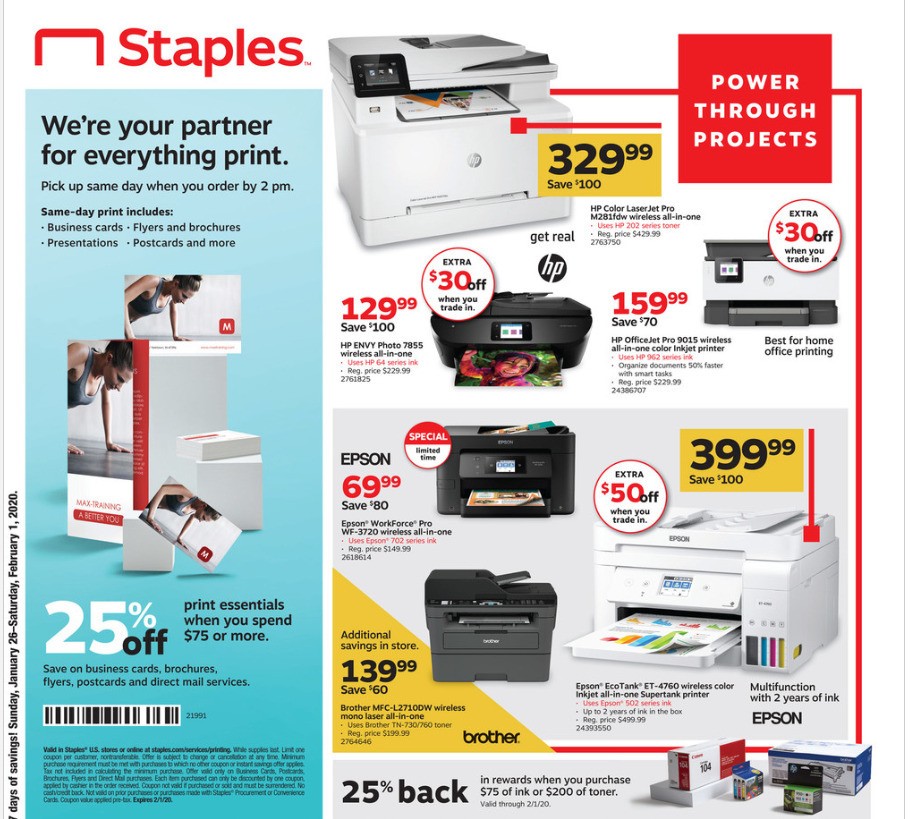 Staples Weekly Ad from January 26