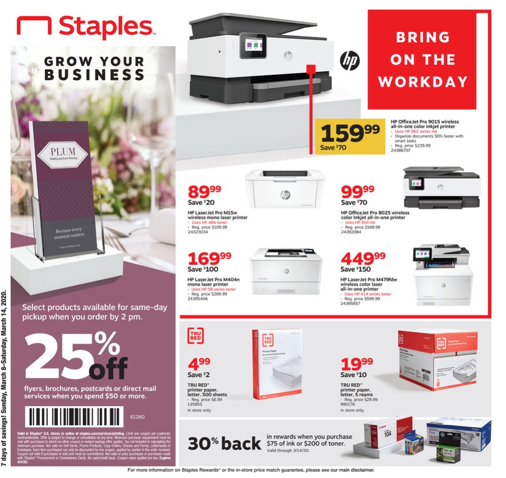 Staples Weekly Ad from March 8
