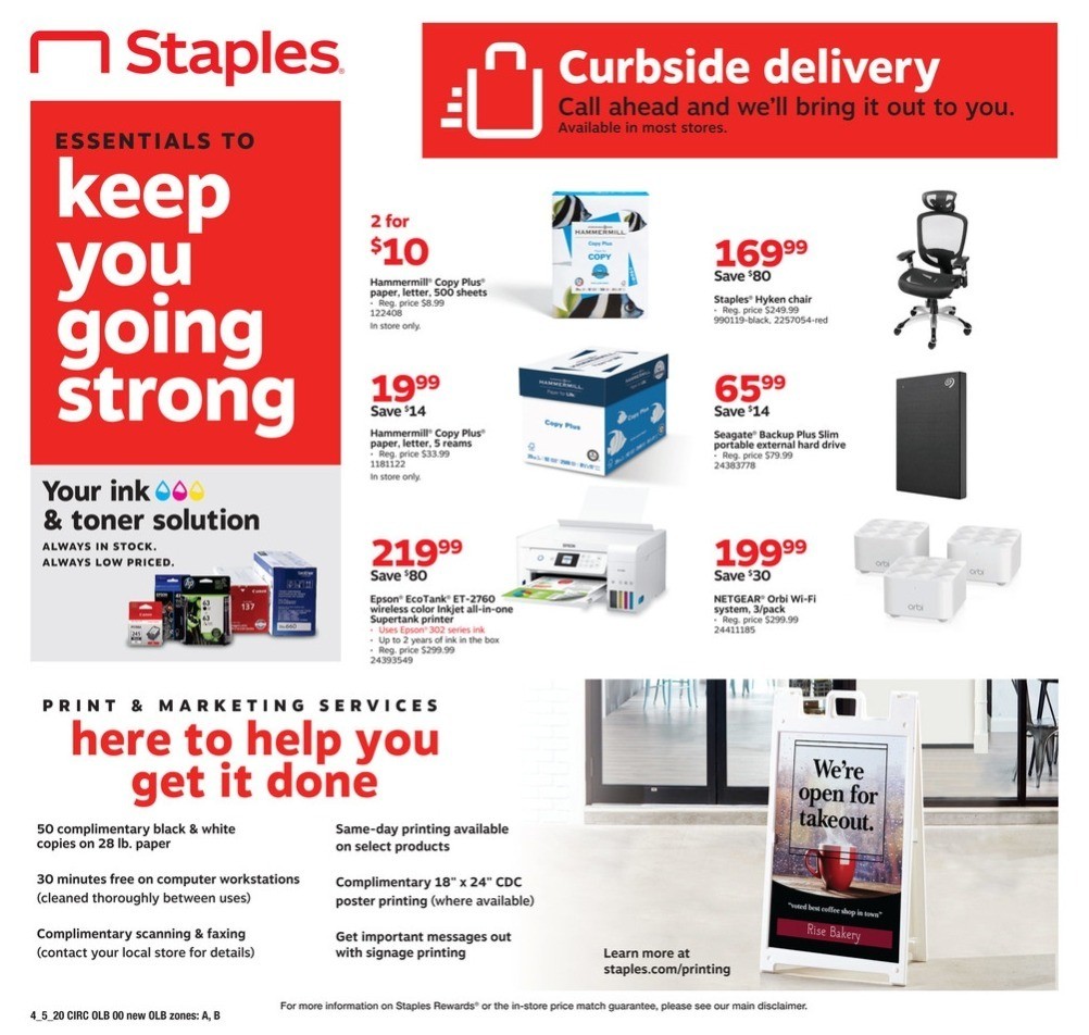 Staples Weekly Ad from April 5