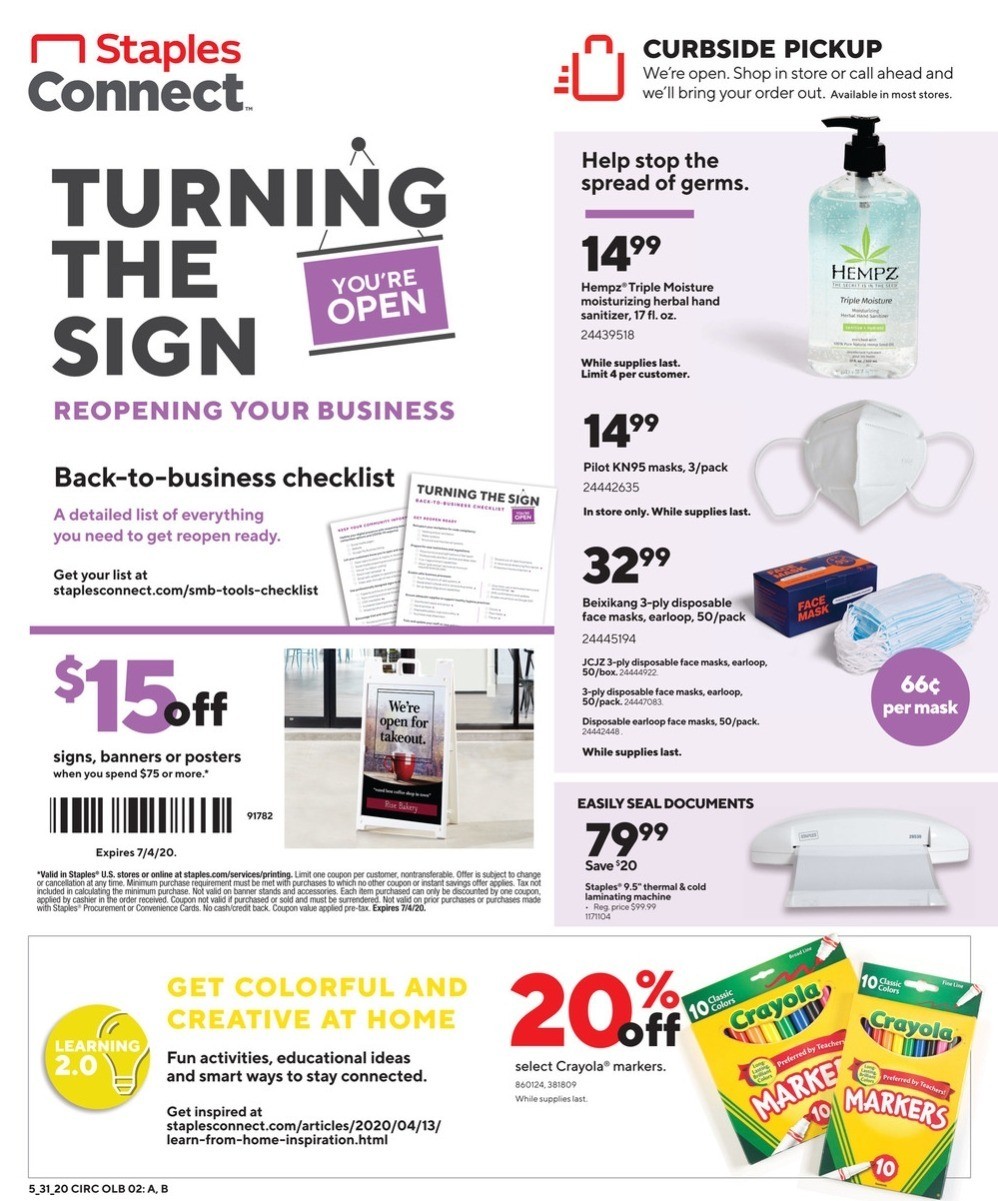 Staples Weekly Ad from May 31