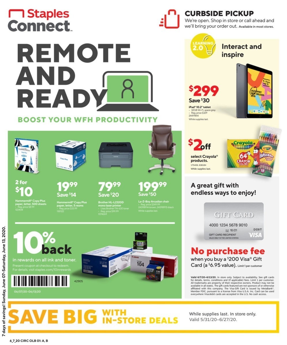 Staples Weekly Ad from June 7
