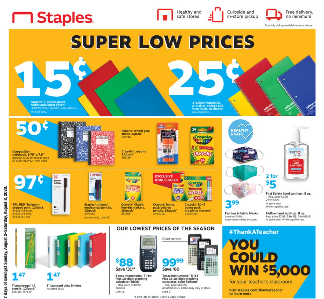 Staples Weekly Ad from August 2