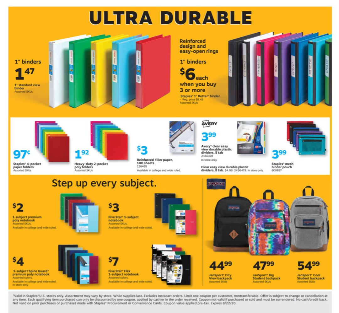 Staples Weekly Ad from August 9