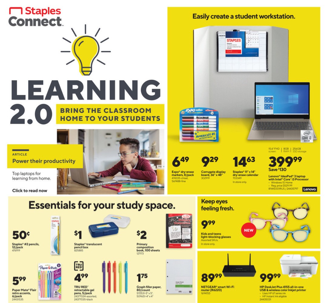 Staples Weekly Ad from August 30