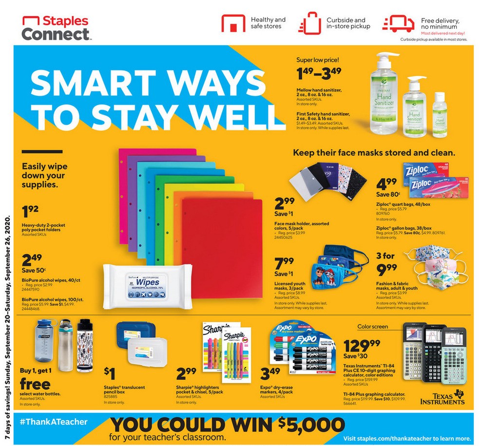 Staples Weekly Ad from September 20