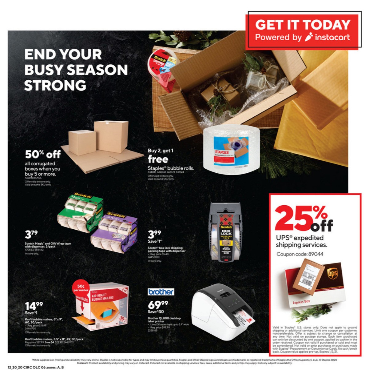 Staples Weekly Ad from December 20