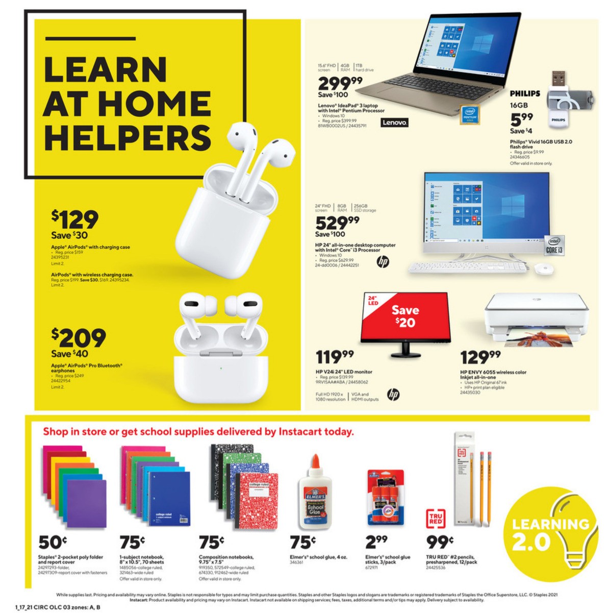 Staples Weekly Ad from January 17
