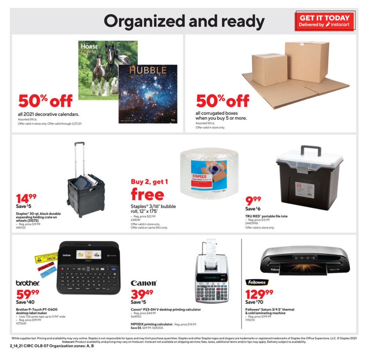 Staples Weekly Ad from February 14