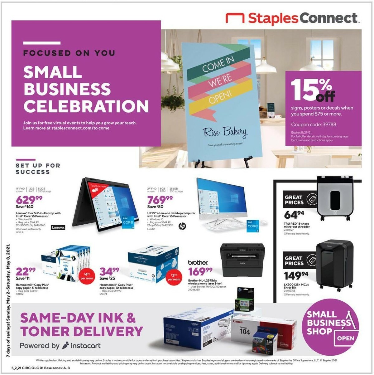 Staples Weekly Ad from May 2