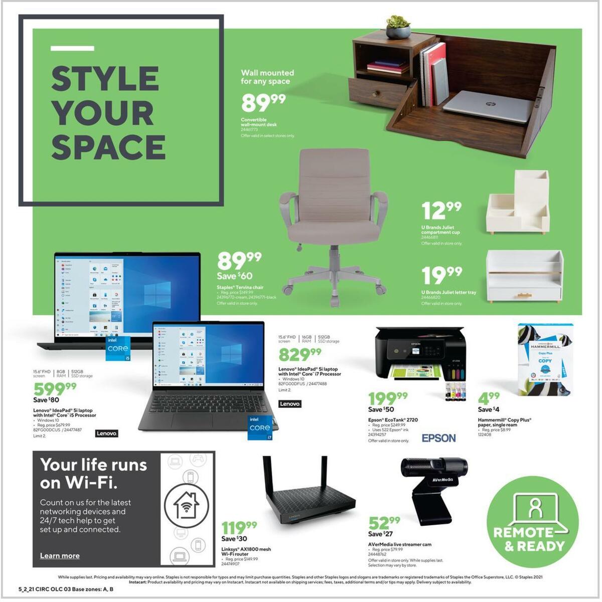 Staples Weekly Ad from May 2