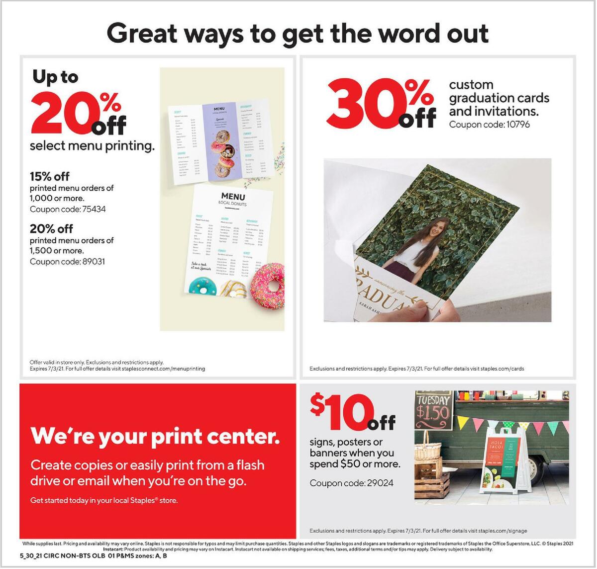 Staples Weekly Ad from May 30