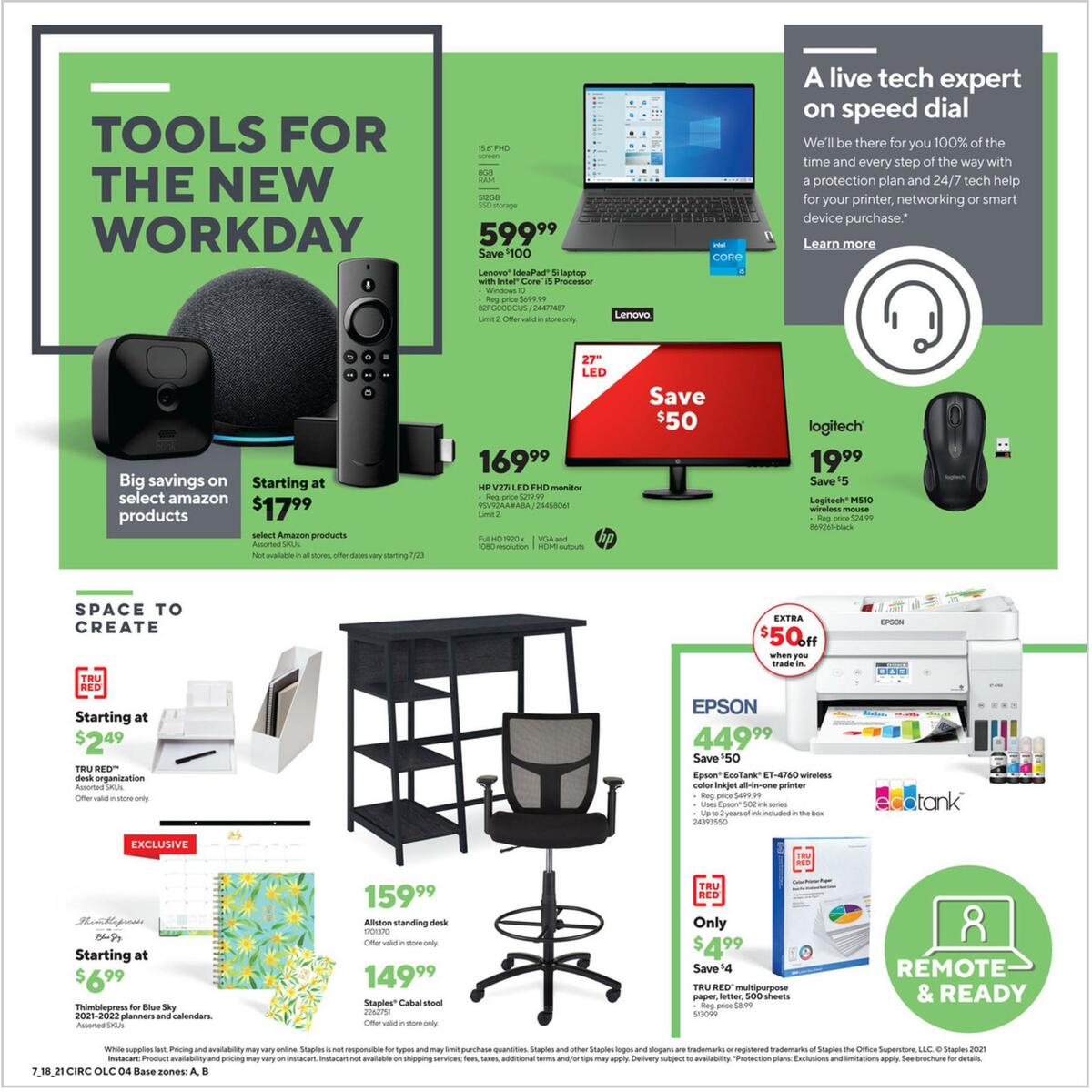 Staples Weekly Ad from July 18