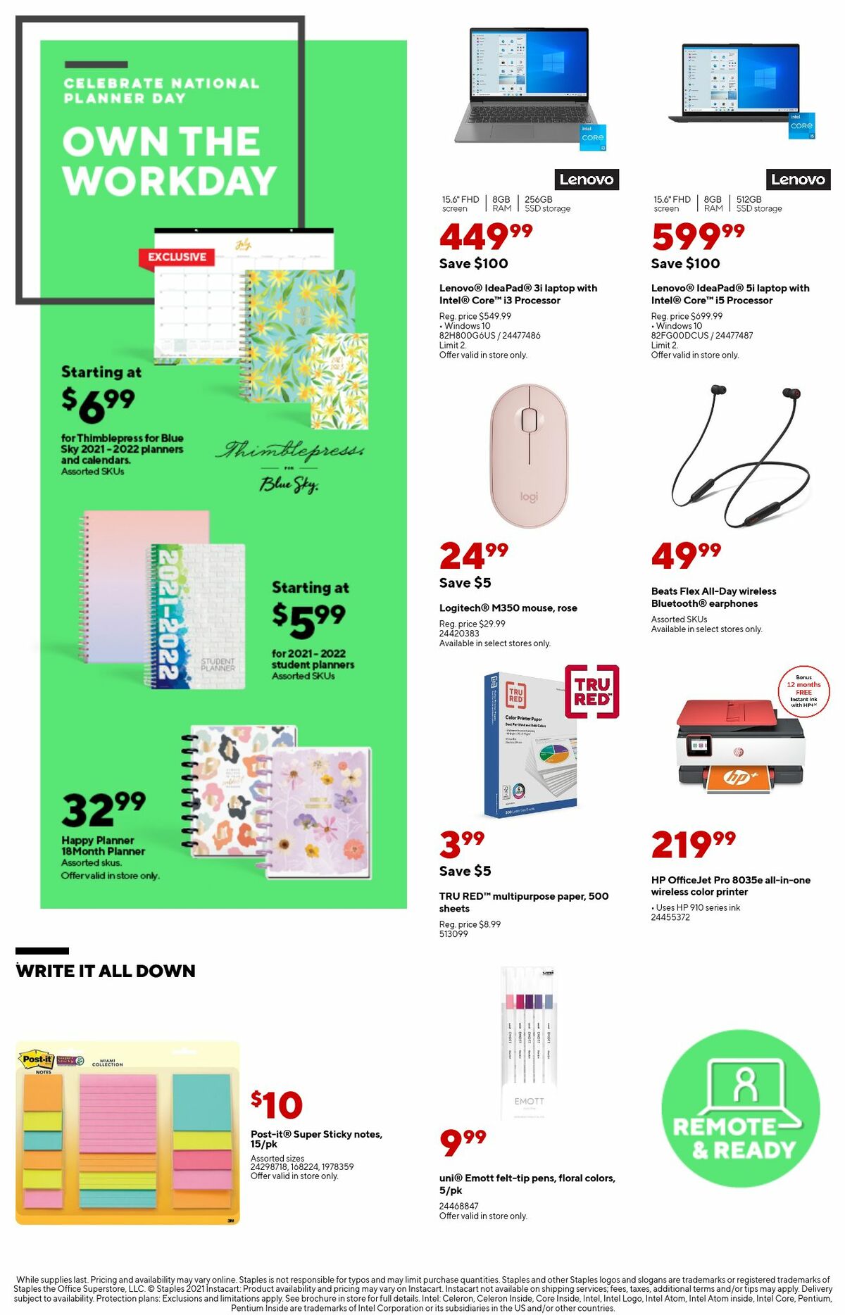 Staples Weekly Ad from August 1