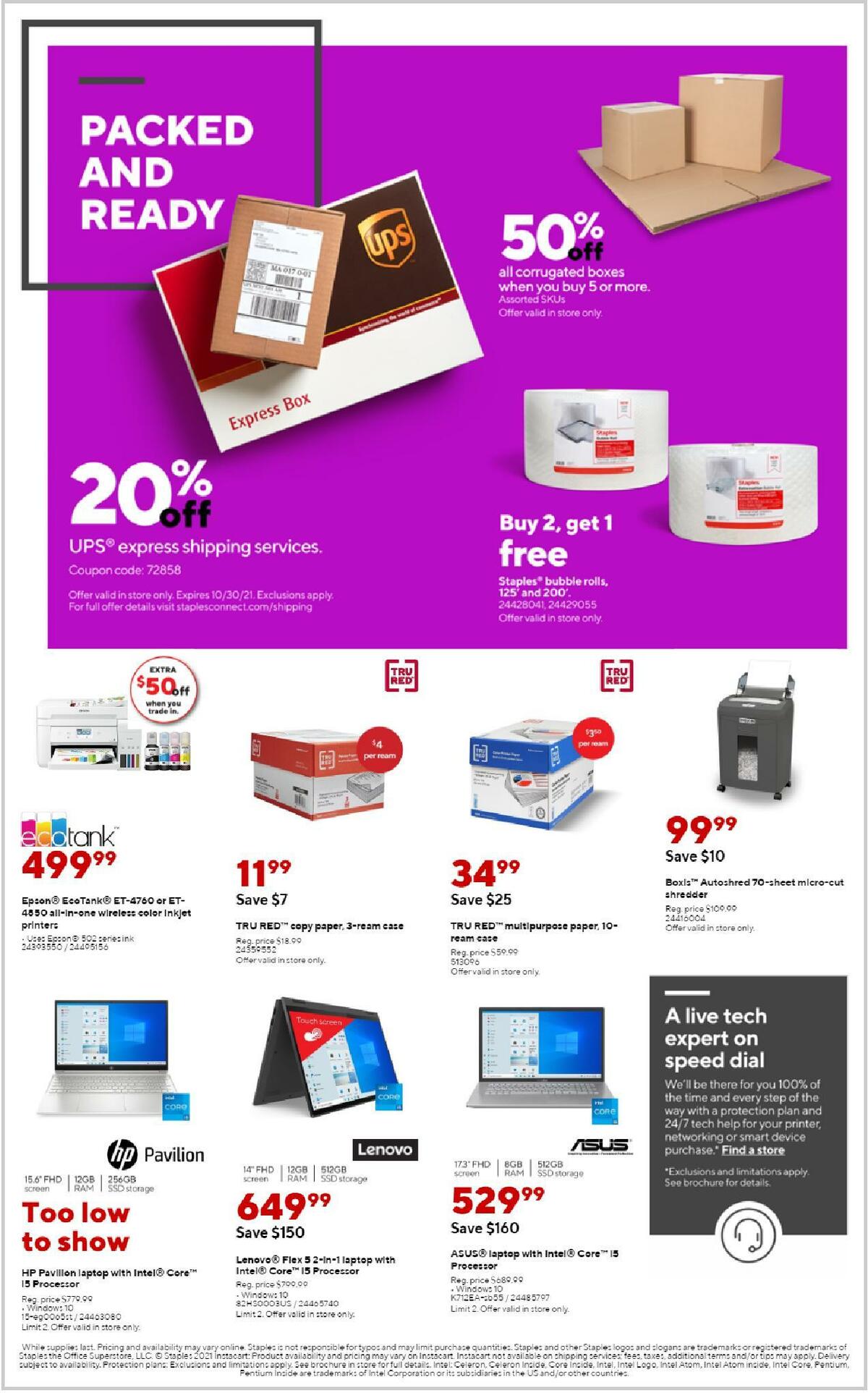 Staples Weekly Ad from September 19