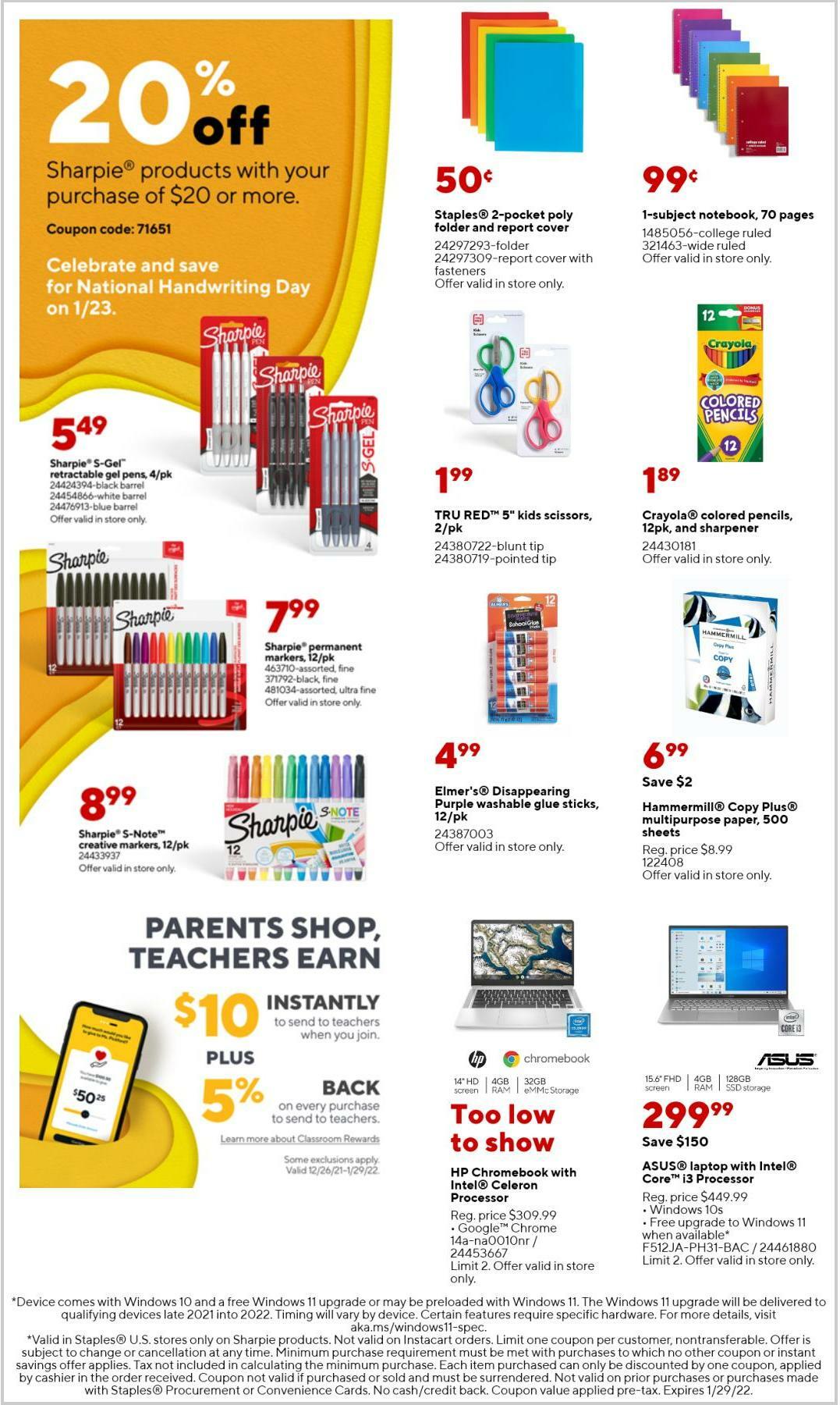 Staples Weekly Ad from January 23