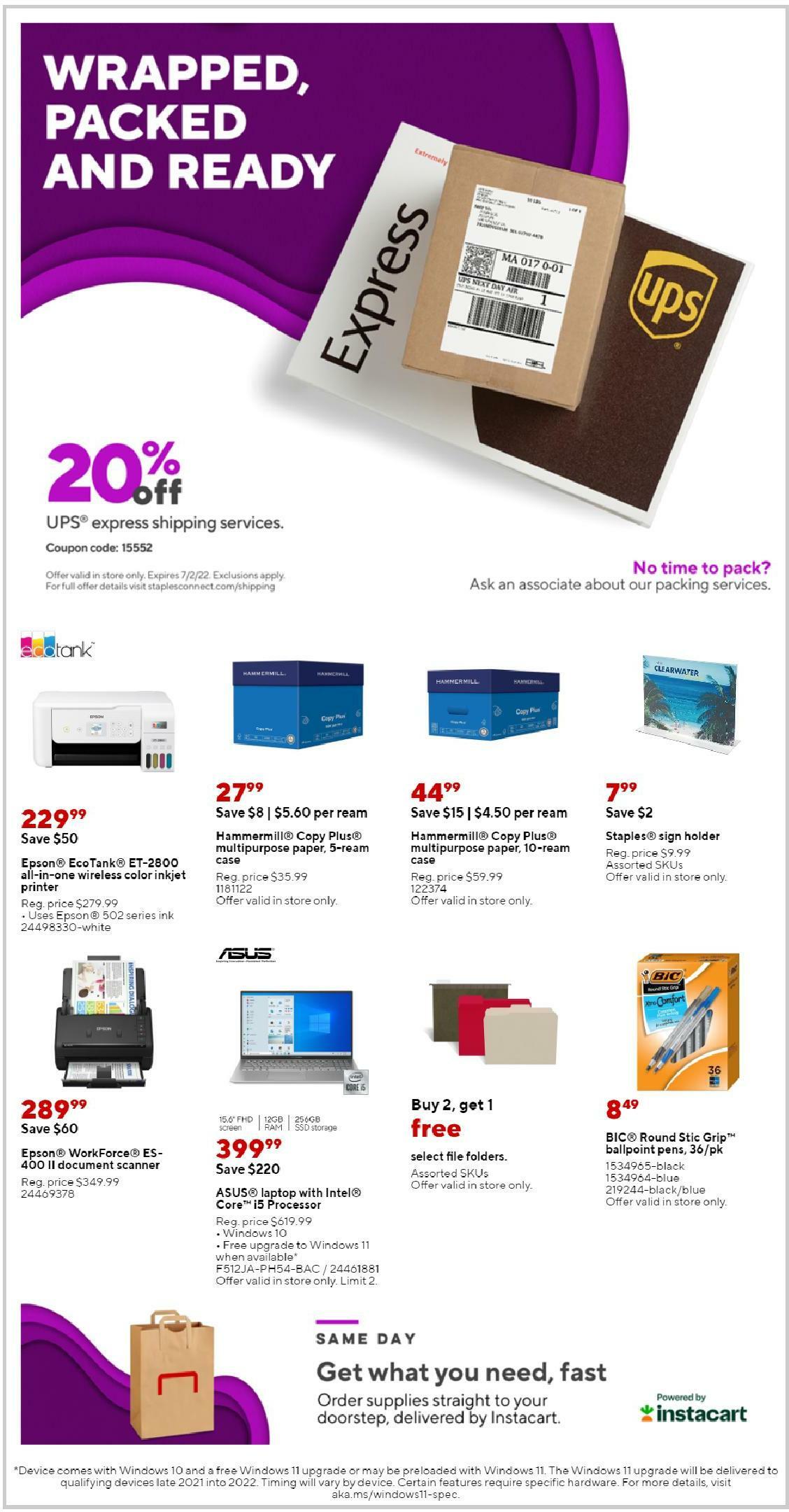 Staples Weekly Ad from May 29