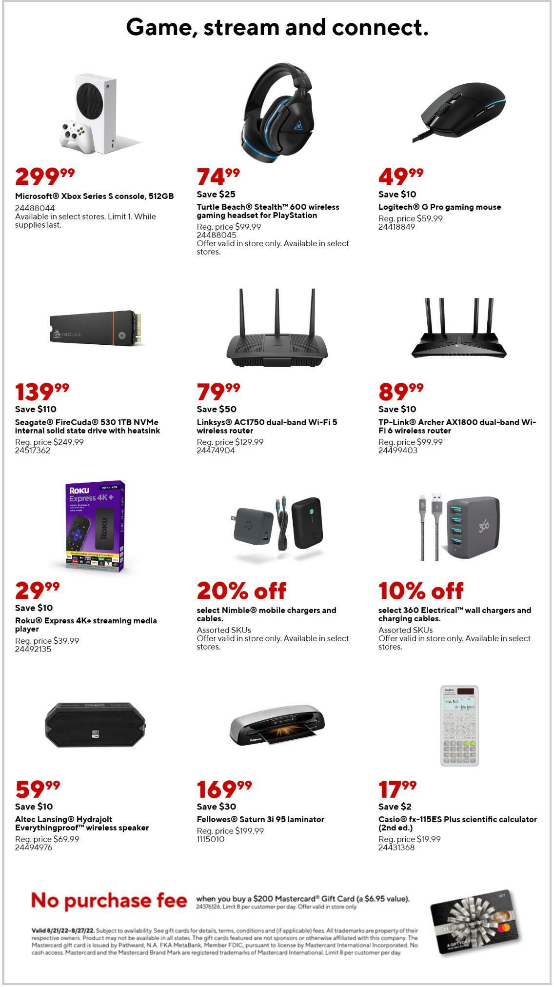 Staples Weekly Ad from August 21