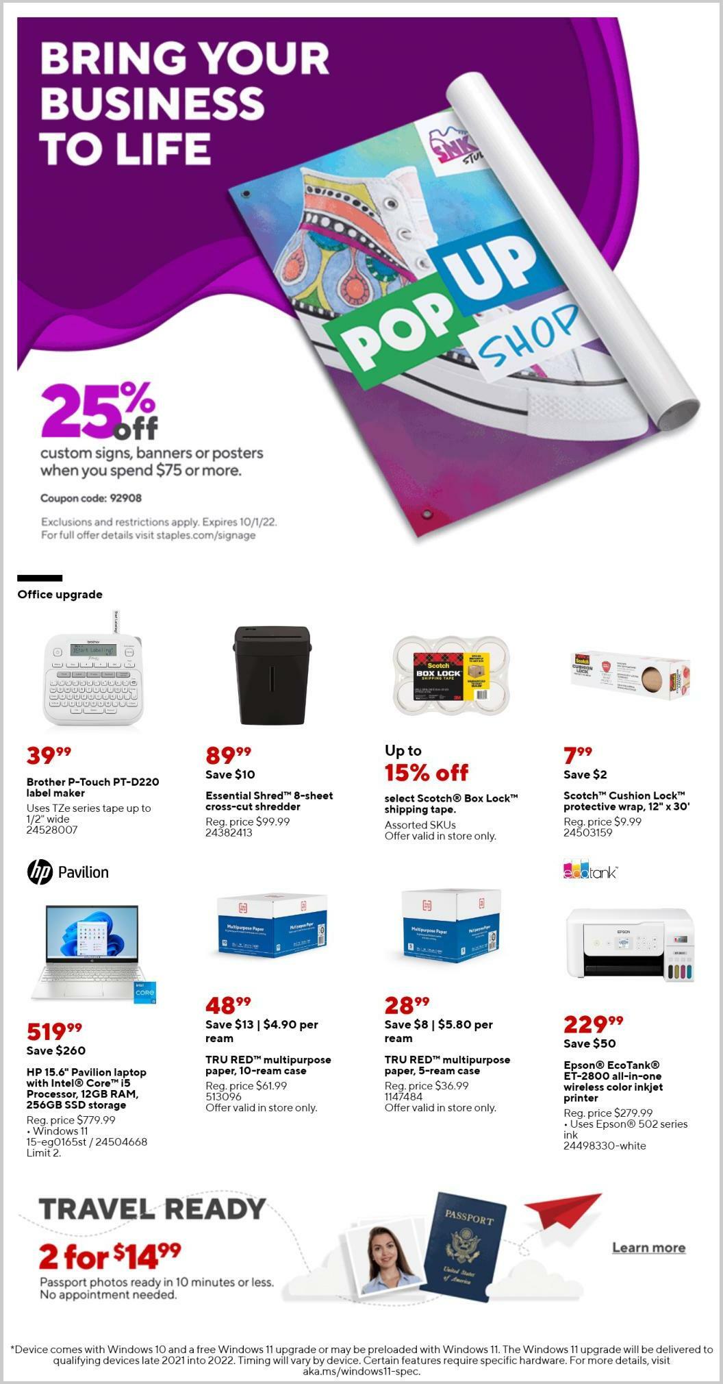Staples Weekly Ad from August 21