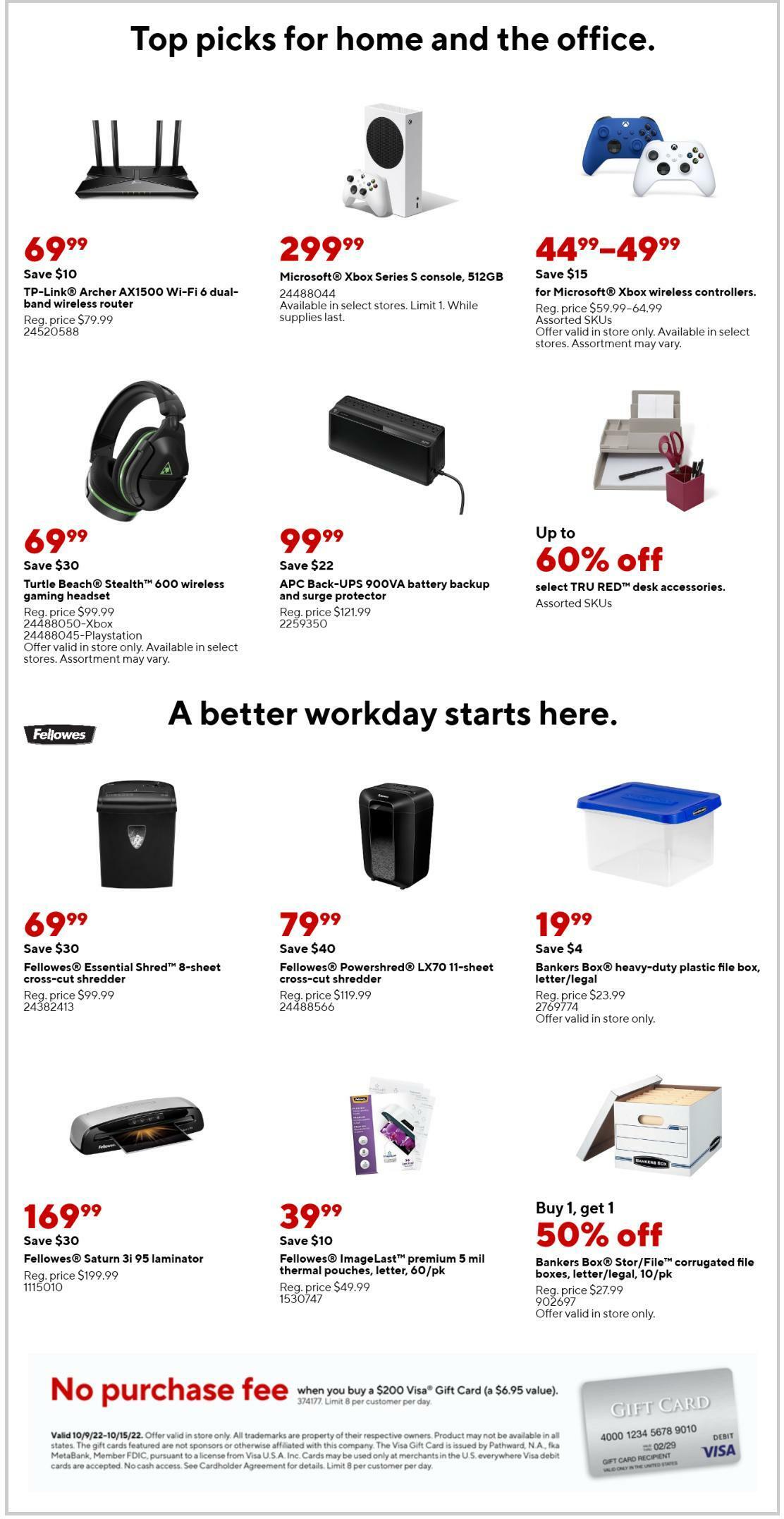 Staples Weekly Ad from October 9
