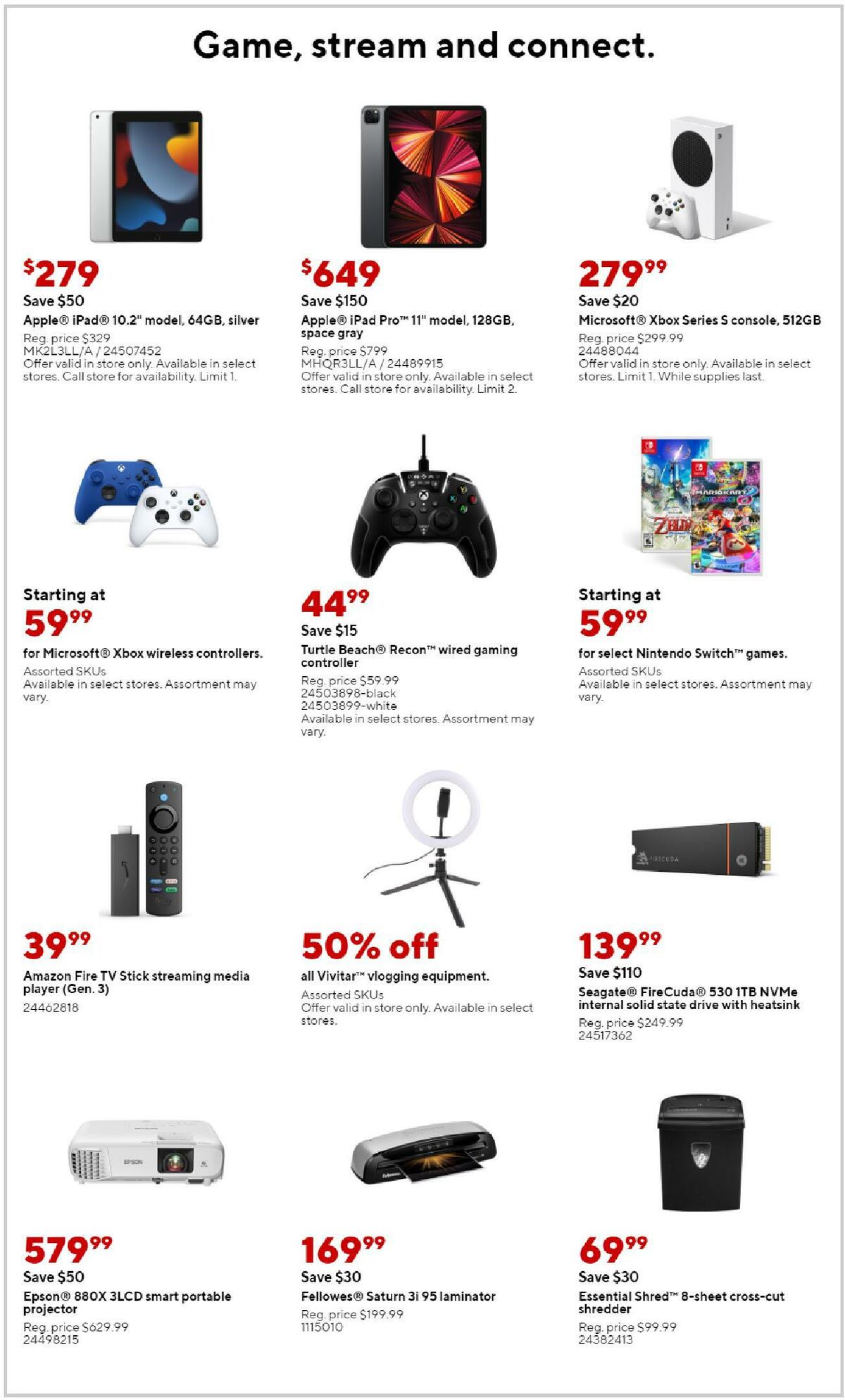 Staples Weekly Ad from October 23
