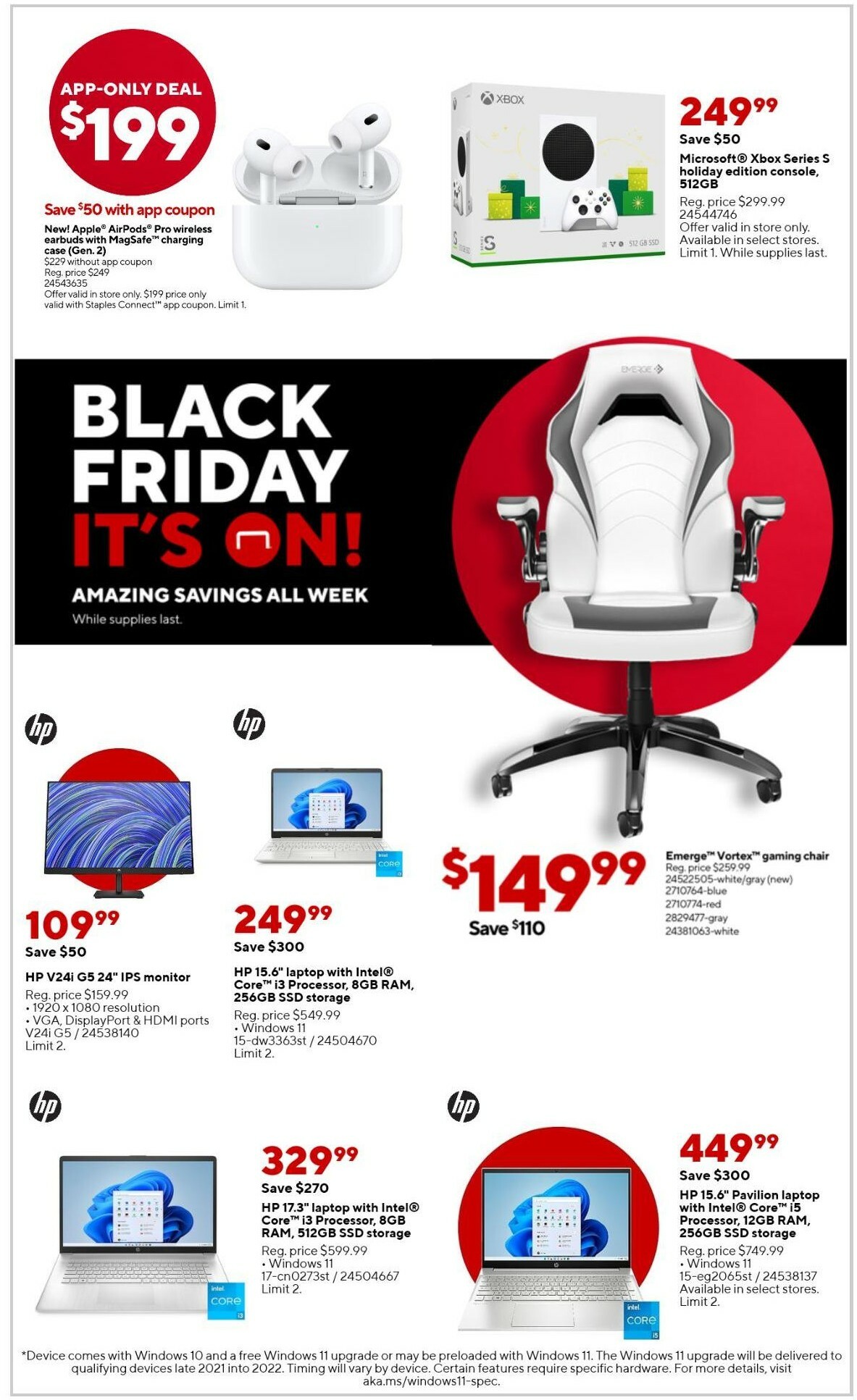 Staples Weekly Ad from November 20