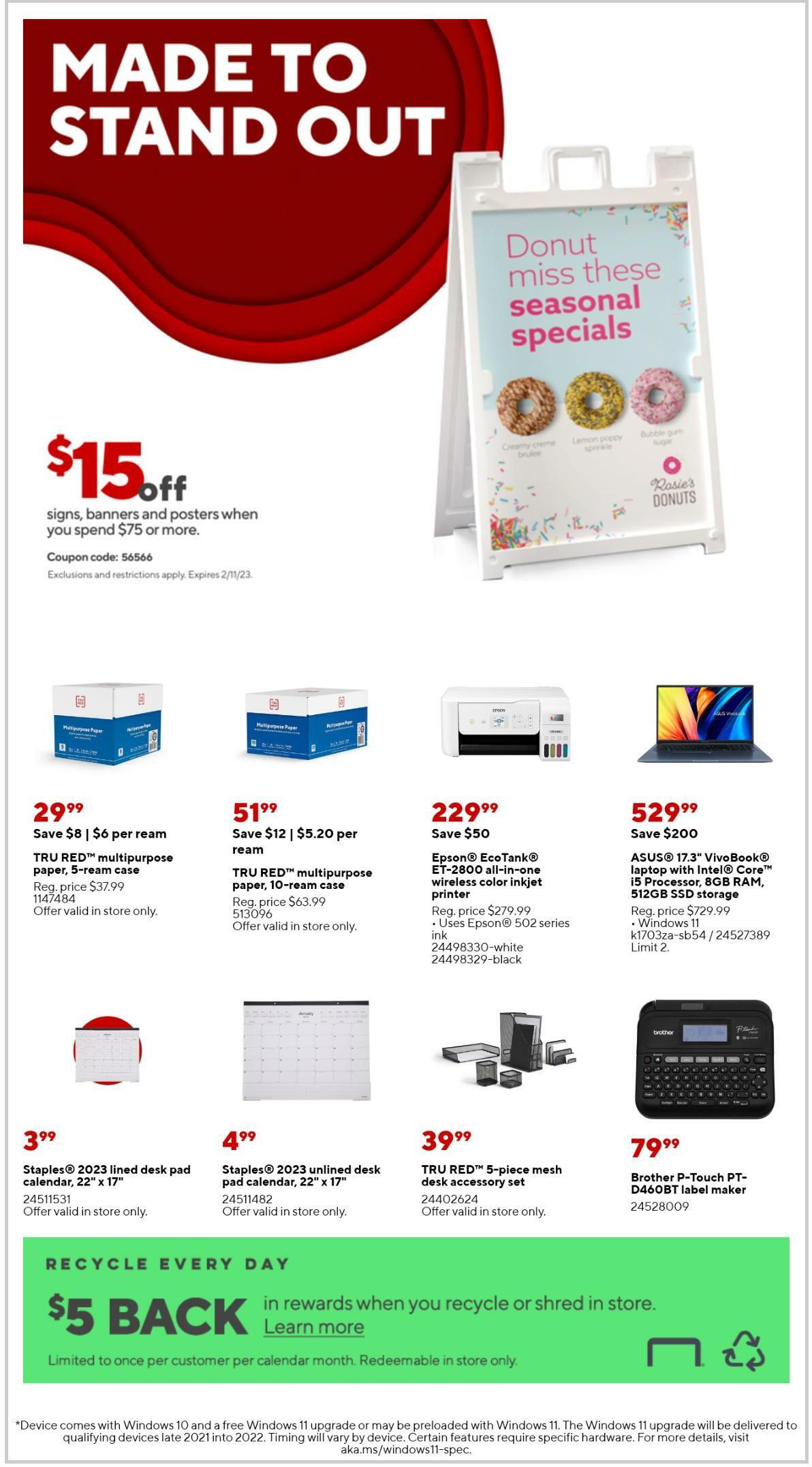 Staples Weekly Ad from January 1