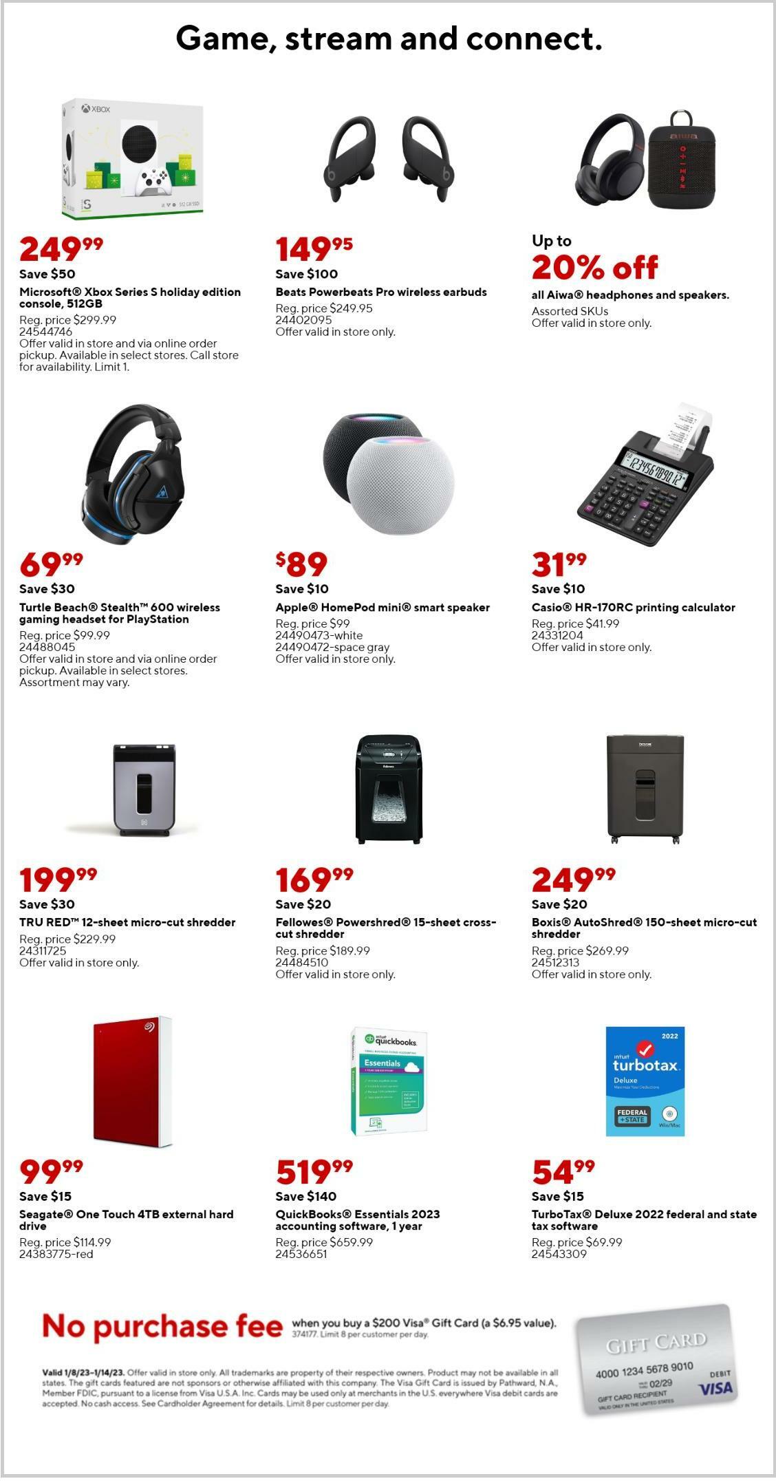Staples Weekly Ad from January 8