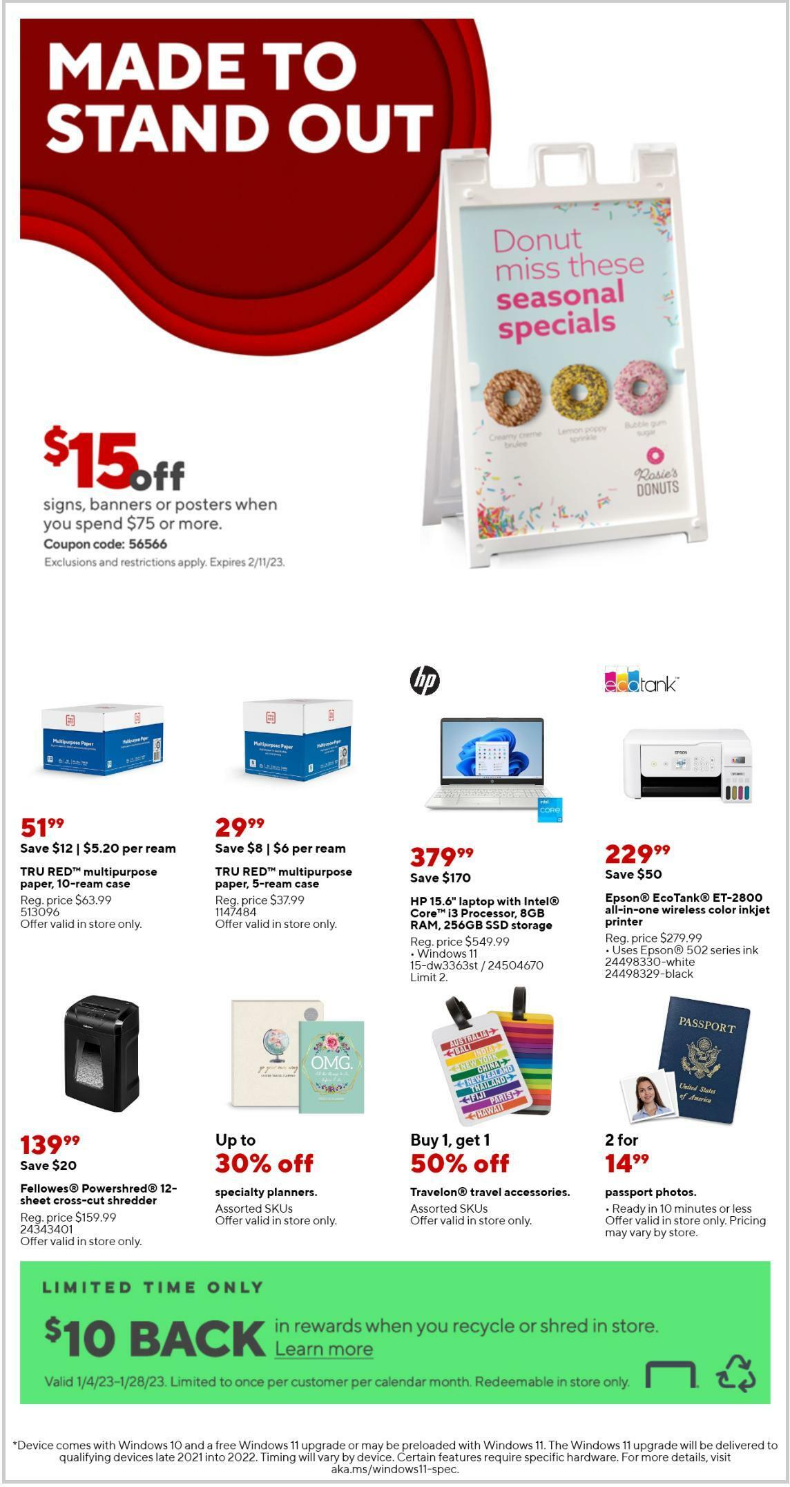 Staples Weekly Ad from January 8