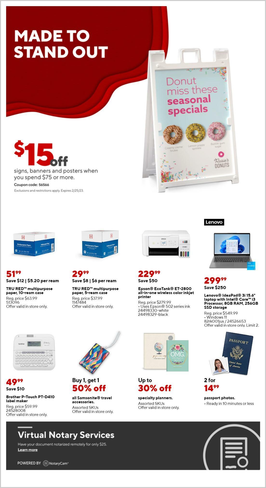 Staples Weekly Ad from January 22